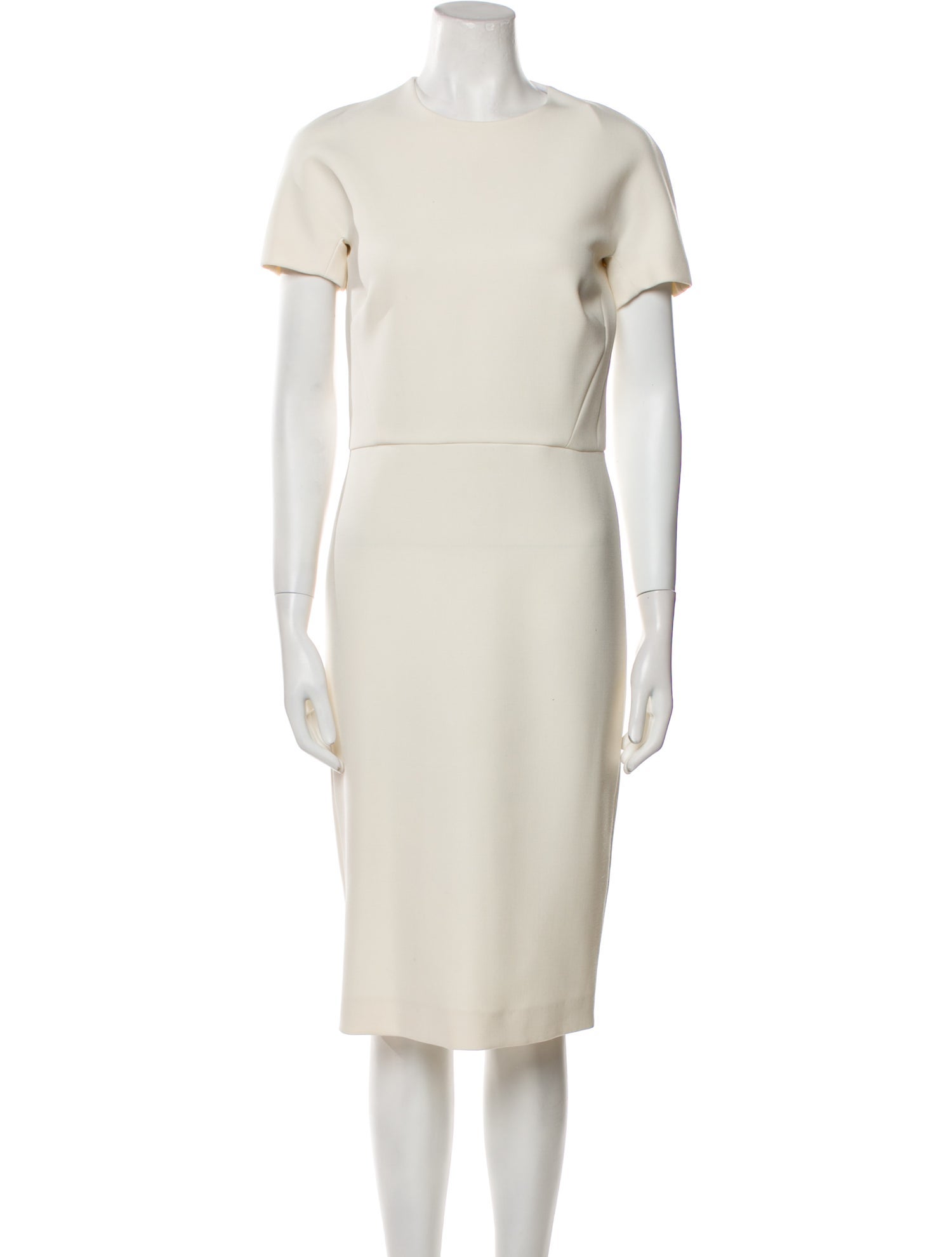 Victoria Beckham Crew Neck Midi Length Dress